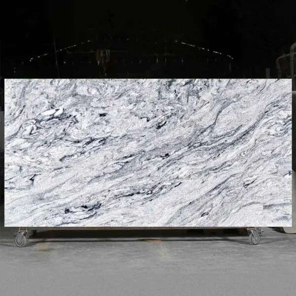 Full polished slab of Viscon White granite